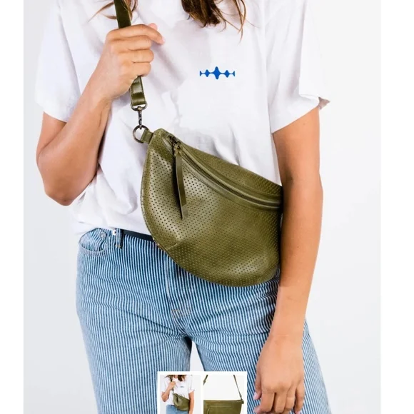 Able Berkeley Belt Bag, Perforated Moss Green. - Picture 5 of 6